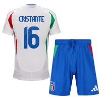 Camisa de Futebol Itália Bryan Cristante #16 Equipamento Secundário Infantil Europeu 2024 Manga Curta (+ Calças curtas)